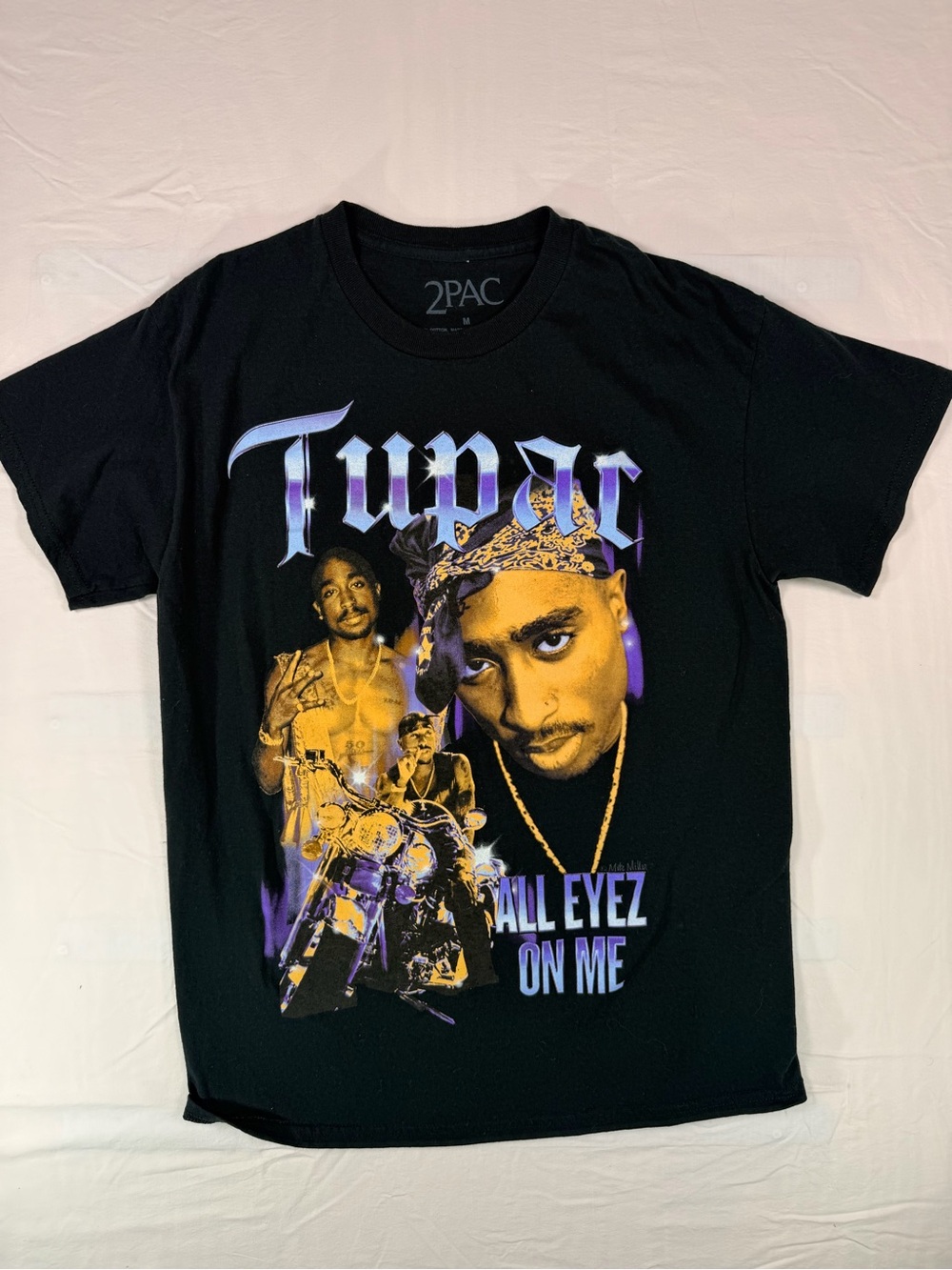 2Pac All Eyez On Me Graphic T-Shirt Men’s Medium Black Licensed Rap Tee